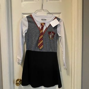 Girls Harry Potter pajama dress with detachable Gryffindor tie.